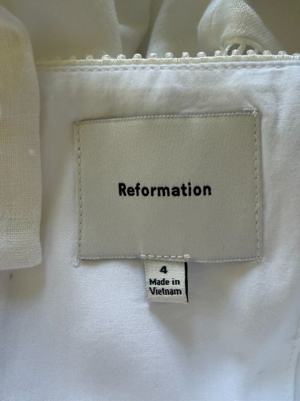 NEW Reformation Everett Linen Midi Dress White | US 4 UK 8 - Picture 9 of 16